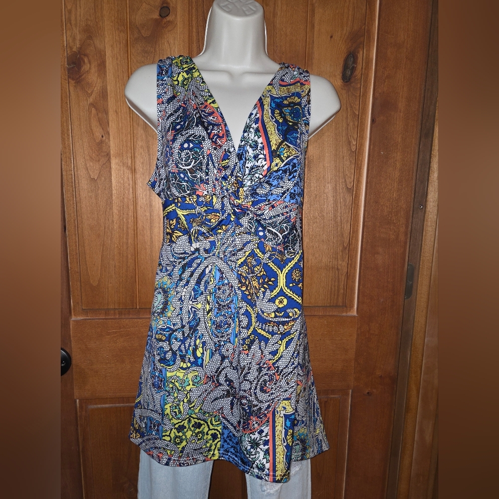 Floral‎ Patterned Sleeveless Tunic Top/Dress